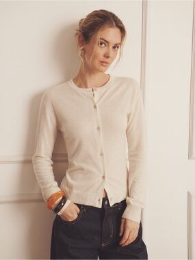 Vintage Ralph Lauren  Black label knit cardigan sweater, button, beige L